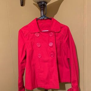 Double Breasted Red Trench Coat